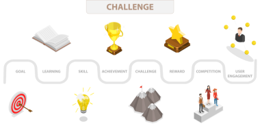 Gamification 'ın 3B Isometric Düz İllüstrasyonu, Müşteriler için Pazarlama Stratejisi Hedefe Ulaşacak