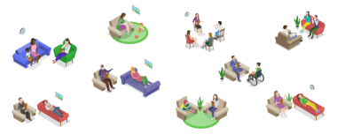 3D Isometric Psikoterapi Seti Oturum Sahneleri, Ruh Sağlığı