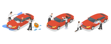 3 Boyutlu Isometric Araba Yıkama, Profesyonel Temizlik Hizmetleri