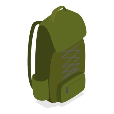 3D Isometric Flat Vektör Millitary Collection, Ordu Malzemeleri. Madde 10