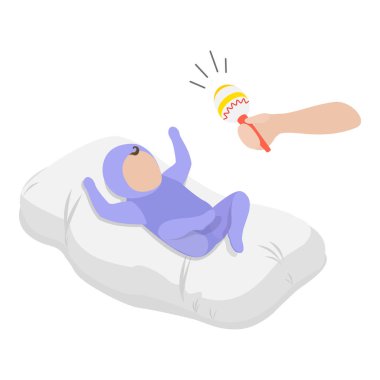 3 Boyutlu Isometric Bebek Doğumu Rutini, Annelik ve Çocukluk Dizisi. Madde 5