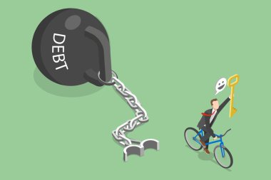 3D Isometric Finansal Sorunun Çözülmesi Finansal Özgürlüğün Kilidini Aç