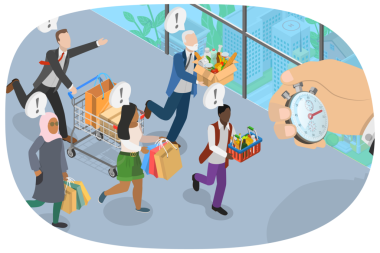 3D Isometric Flat Alışveriş Yarışları, Büyük İndirimli Reklamlar