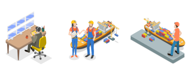 3D Isometric Deniz Limanı Kontrol Noktası, Nakliye ve Teslimat Resimleri