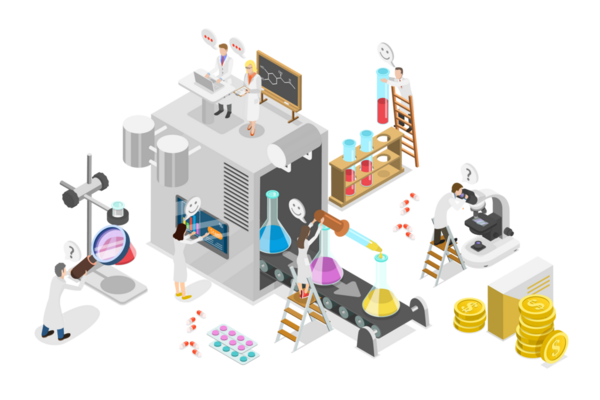 3D Isometric Flat Eczacılık Endüstrisi, Eczacılık