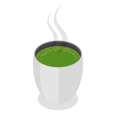 3 boyutlu Isometric Flat vektör çay çeşidi seti, bitkisel içerikli içecekler. Madde 7