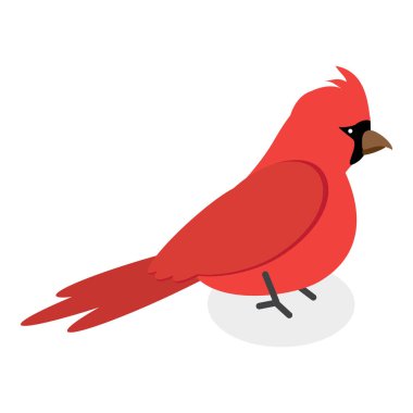 3D Isometric Flat Vector Set of City Birds, Sparrow, Tit, Pigeon, and Crow. Item 5