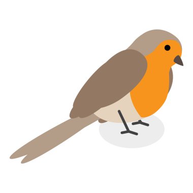 3D Isometric Flat Vector Set of City Birds, Sparrow, Tit, Pigeon, and Crow. Item 6