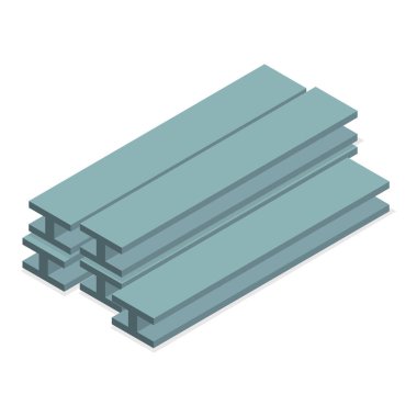 3D Isometric Bina Malzemeleri, Kum Yığını, Taşlar, Tuğlalar, Beton Karıştırıcı. Madde 3