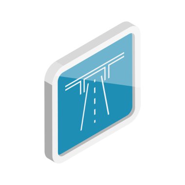 3D Isometric Otoyol Simgeleri Düz Vektör Kümesi, Yol İşaretleri. Madde 9