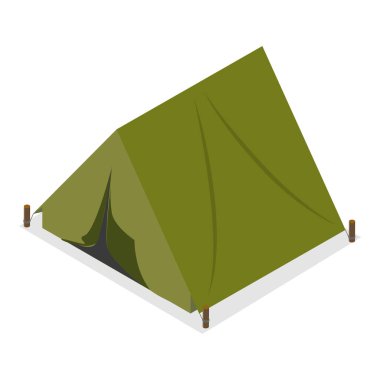 3D Isometric Flat Vektör Millitary Collection, Ordu Malzemeleri. Madde 17