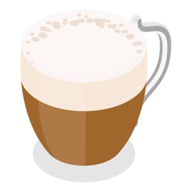 3D Isometric Flat Vector kahve seti, Cafe Menü. Madde 4