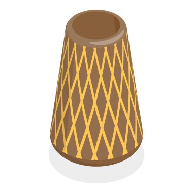 Dekorasyon için 3 boyutlu Isometric Düz Vektör Seramik Vazolar. Madde 5