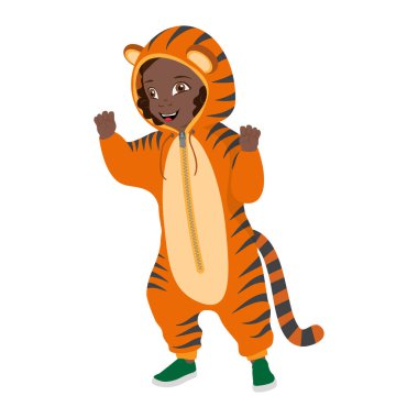 Çocuklar için sevimli pijamalar, Hayvan Giyimi ve Kostüm Oyunları için Çocuk Temalı Kıyafetler 3 boyutlu Isometric Flat Vector Illustration. Madde 3