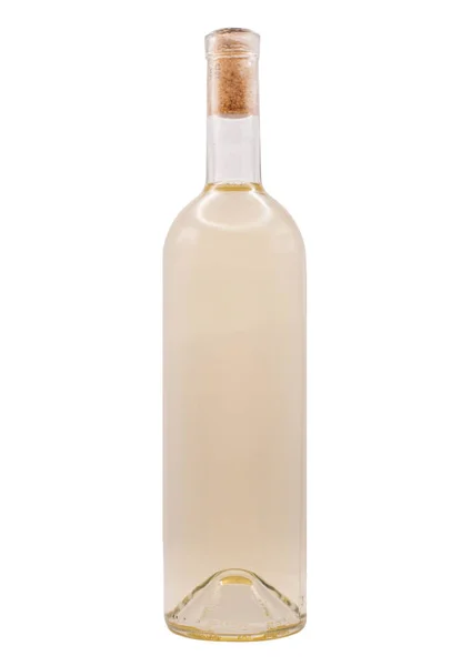 Eine Flasche Weißwein Isoliert Auf Weißem Hintergrund Für Präsentationsprojekte — Stockfoto