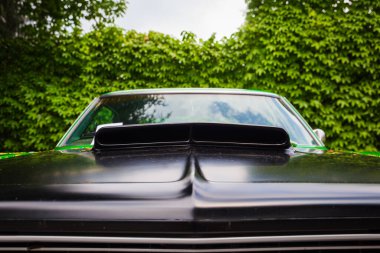 Dodge Coronet Super Bee, güçlü motoru ve klasik kaslı araba tasarımıyla Amerikan araba fuarındaki izleyicileri cezbediyor.