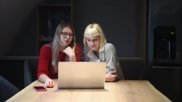 Дві Ділові Жінки Колеги Власники Малого Бізнесу Інтернет Компанії Електронної — стокове відео