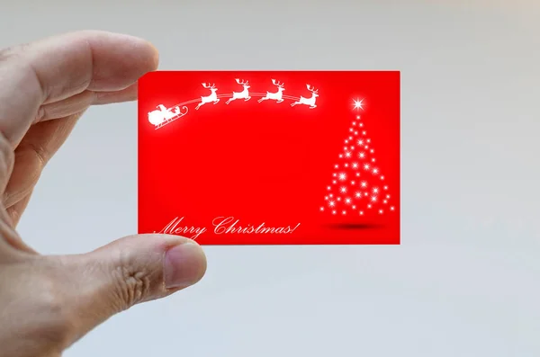 Hand Holding Christmas Card — Stock Photo, Image