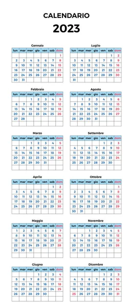 Enkel Kalender Månader 2023 — Stockfoto