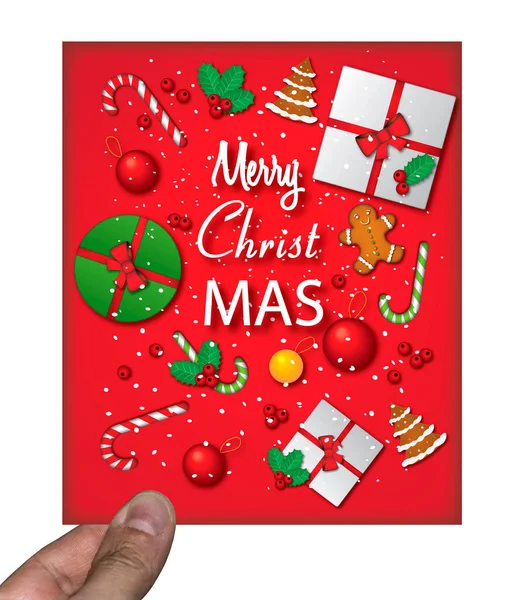Hand Holding Christmas Card — Stock Photo, Image