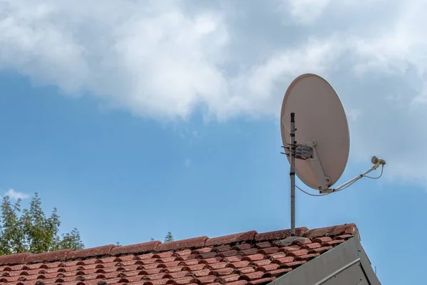 Satellite Dish Roof Stock Photo