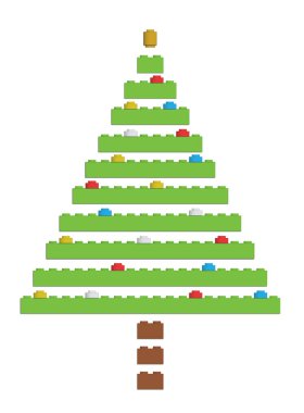 Tuğladan yapılmış Noel ağacı