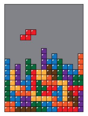 Önplanda renkli bloklar bulunan Tetris oyun arkaplanı