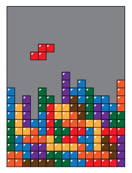 Önplanda renkli bloklar bulunan Tetris oyun arkaplanı