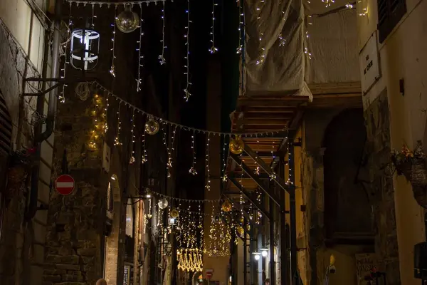 Street in the urban center with illuminations