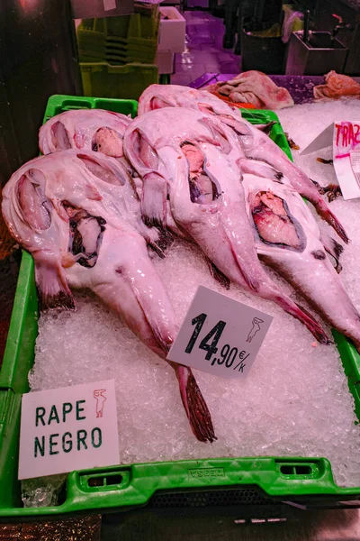 Santander Spain Oct 2022 Freshly Caught Rape Monkfish Sale Mercado — Stock Photo, Image