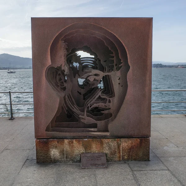Сантандер Испания Октября 2022 Года Скульптурный Памятник Испанскому Поэту Хосе — стоковое фото