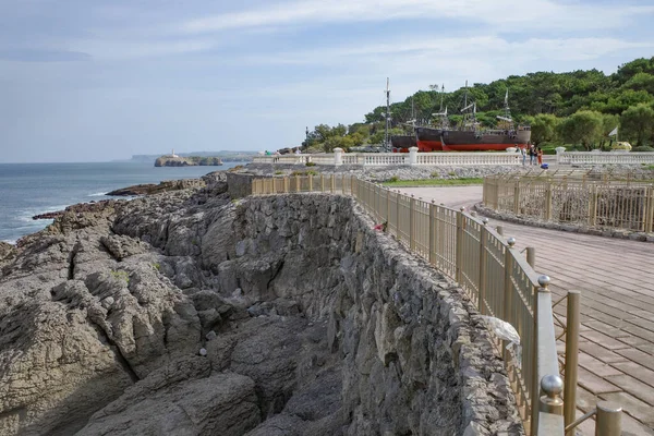 Santander España Oct 2022 Formaciones Rocosas Costa Península Magdalena Playa — Foto de Stock
