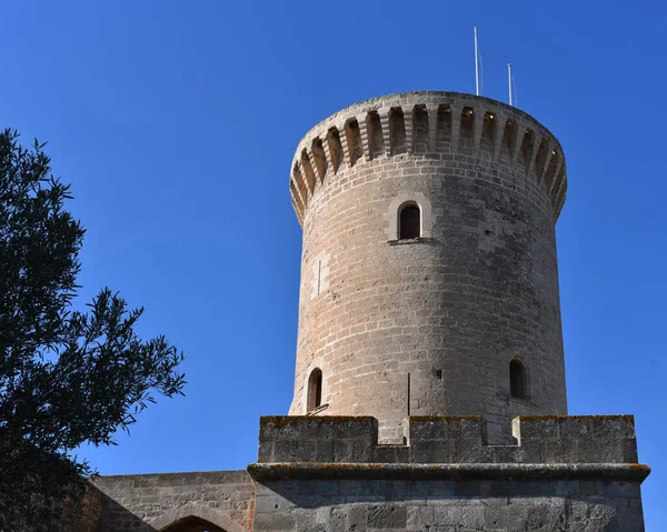 Palma Spanien November 2022 Torre Homenaje Castel Bellver Mit Blick — Stockfoto