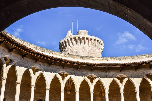 Palma Spanje November 2022 Castel Bellver Een Cirkelvormig Kasteel Met — Stockfoto