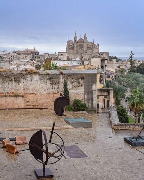 Palma Mallorca Spain November 2022 Views Palma Cathedral Roof Esbaluard — 图库照片