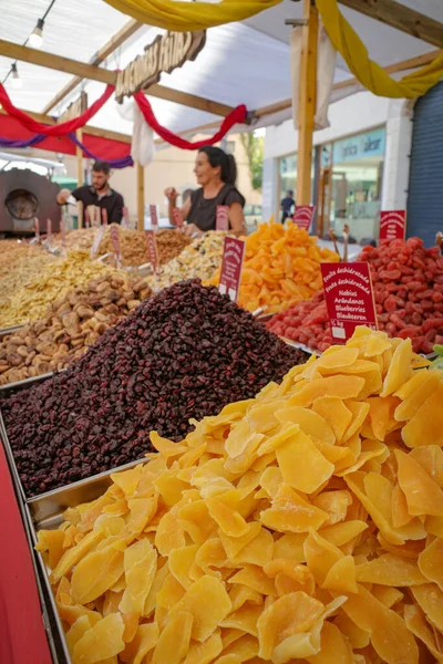 Pollensa Mallorca España Nov 2022 Frutas Secas Venta Puesto Mercado — Foto de Stock