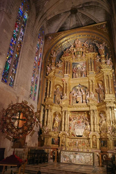 Palma Mallorca España Nov 2022 Decoración Altar Oro Basílica Catedral — Foto de Stock