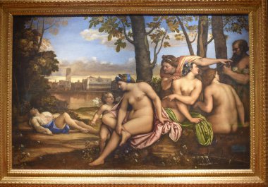Floransa, İtalya - 20 Kasım 2022: Rönesans Sanatları Uffizi Galerisi 'nde sergileniyor