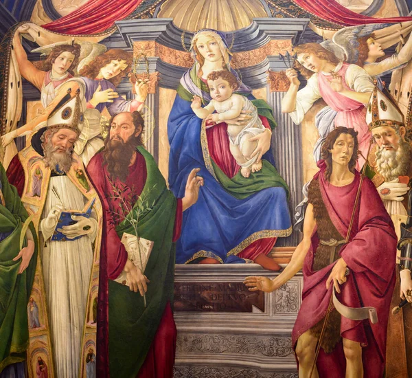 Florencie Itálie Listopadu 2022 Madonna Dítě Trůně Malbou Kateřiny Alexandrie — Stock fotografie