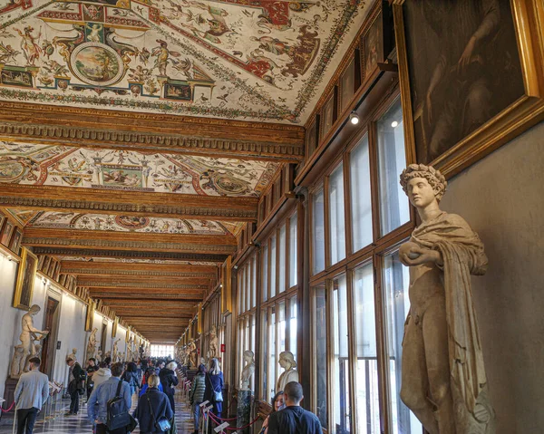 Florencie Itálie Listopadu 2022 Římské Sochy Umělecká Díla Chodbách Galerie — Stock fotografie