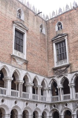 Venedik, İtalya - 15 Kasım 2022: Doge Sarayı 'nın iç duvarları, Palazzo Ducale