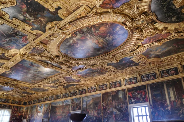Veneza Itália Novembro 2022 Salla Del Maggior Consiglio Palazzo Ducale — Fotografia de Stock