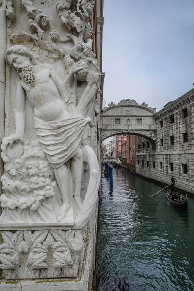 Venedik Talya Kasım 2022 Çekiş Köprüsü Veya Ponte Suspiri Doges — Stok fotoğraf