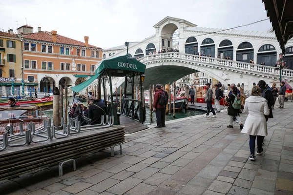 Venedig Italien 2022 Blick Auf Die Rialtobrücke Und Den Canal — Stockfoto