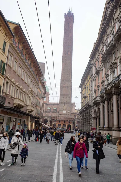 Bolonia Włochy Nov 2022 Dwie Słynne Spadające Wieże Asinelli Garisenda — Zdjęcie stockowe