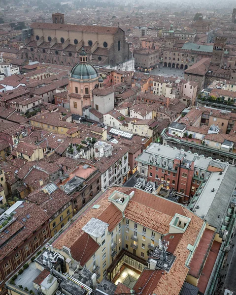 stock image Bologna, Italy - 16 Nov, 2022: Cityscape views over the towers and rooftops of Bologna