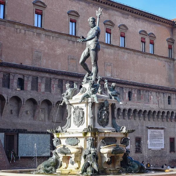 Bologna Italien Nov 2022 Neptunbrunnen Piazza Maggiore — Stockfoto
