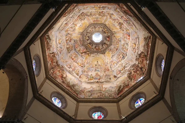 Firenze Olaszország Nov 2022 Utolsó Ítélet Festmény Firenzei Duomo Plafonján — Stock Fotó