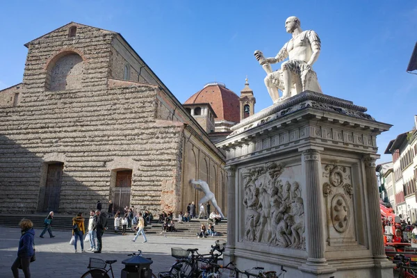 Florenz Italien 2022 Basilika San Lorenzo Und Statue Von Giovanni — Stockfoto