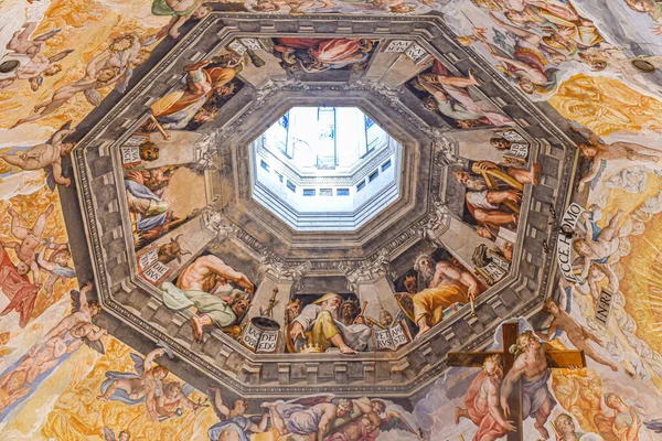 Firenze Olaszország Nov 2022 Utolsó Ítélet Festmény Firenzei Duomo Plafonján — Stock Fotó
